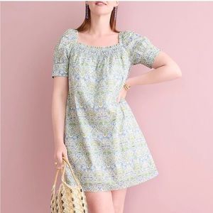 J Crew x Liberty London smocked mini dress
